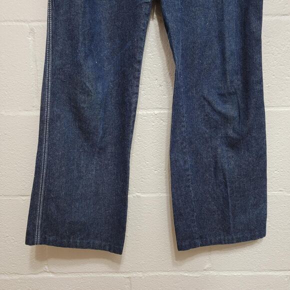 VTG 70s High Waist Dark Wash Jeans - Picture 8 of 10
